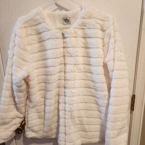 NWT Katydid Cream Faux Fur Jacket